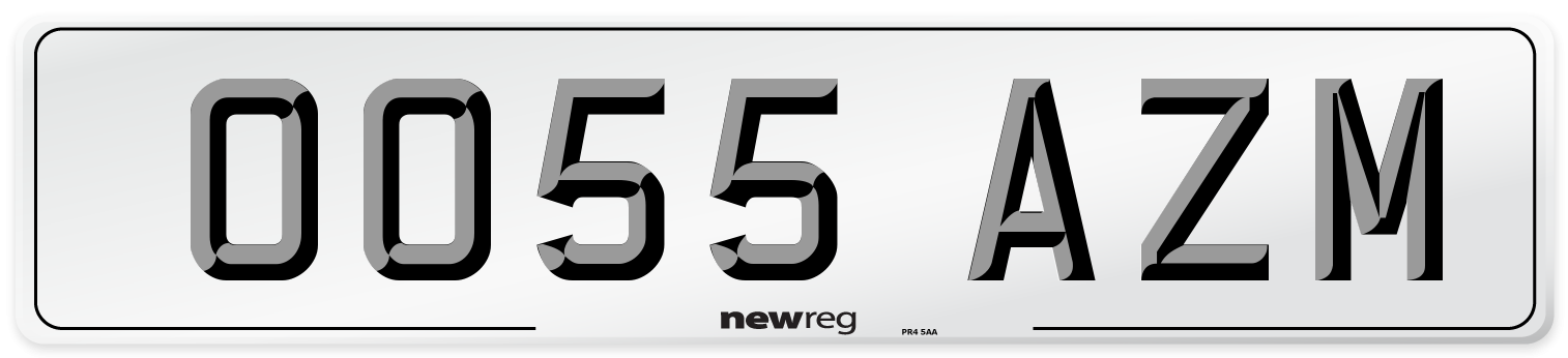 OO55 AZM Number Plate from New Reg